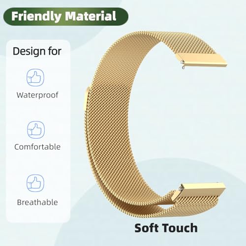 QIEMUTER Stainless Steel Mesh Band with Magnetic Clasp TPU Case Compatible with Samsung Galaxy Watch 5 40mm 44mm (Gold,40MM) by QIEMUTER - Used condition - Image 4