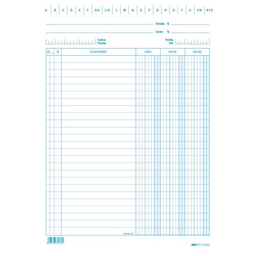 EDIPRO CF100 SCHEDE DARE/AVERE/SALDO BLU