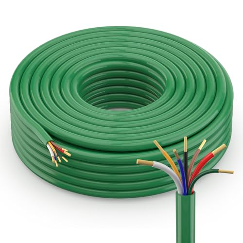 50FT 7 Way 10/2 12/1 14/4 AWG Trailer Wire -20°C to +105°C Heavy Duty Extension, Multi Gauge RV Standard 7 Pin CCA Conductor Color-Coded Cable for 5th Wheel Trailer RV Truck Camper Tow Hitch