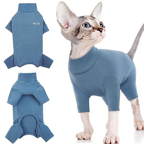Cat Pullover, Cat Warm Jumper Kitten Pullover Small Cat Jacket(Blue, S)