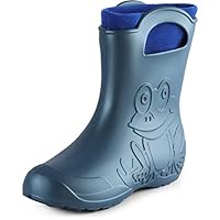 Ladeheid Women's EVA Lightweight Wellington Boots Rainy Wellies Rain Boots LA-CA-12 (Metallic Blue-2, 5/6 UK)
