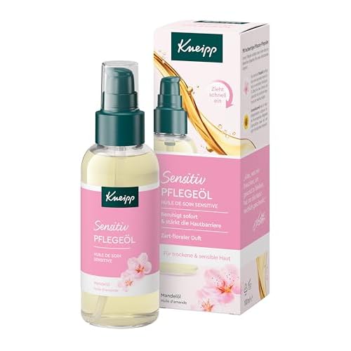 Kneipp Pflegeöl Sensitiv - Hautöl für trockene & sensible Haut - Körperöl mit hochwertigem Mandelöl - 100ml