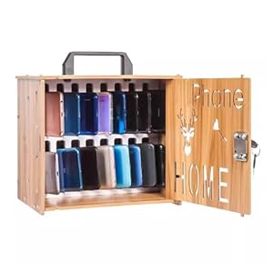 YNSHOP Handyschrank 16-Fächer Holzschrank