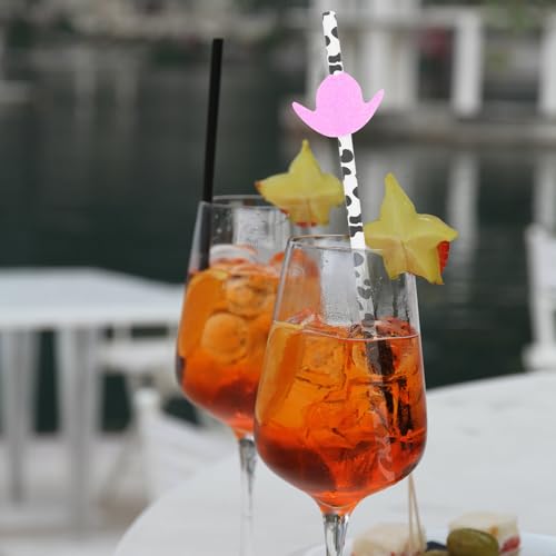 30 pitillos de papel decorativos para fiesta temática de vaca miniatura 4