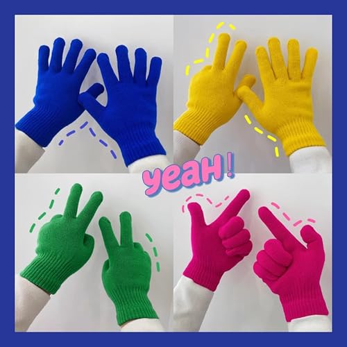 Image of ONESING 12 Pairs Kids Gloves - Warm Knitted Winter Gloves Bulk for Girls Boys | Children Gloves Designed for Cold Weather