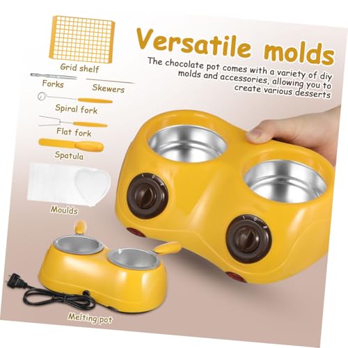 Máquina de fundir chocolate eléctrica 110V en amarillo miniatura 3