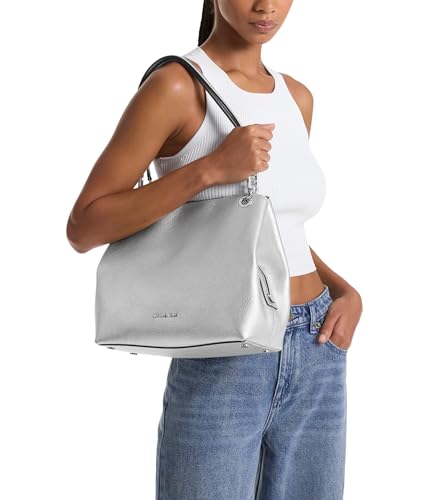 Michael Kors Womens Kensington Large Shoulder Tote, Silver, Large4