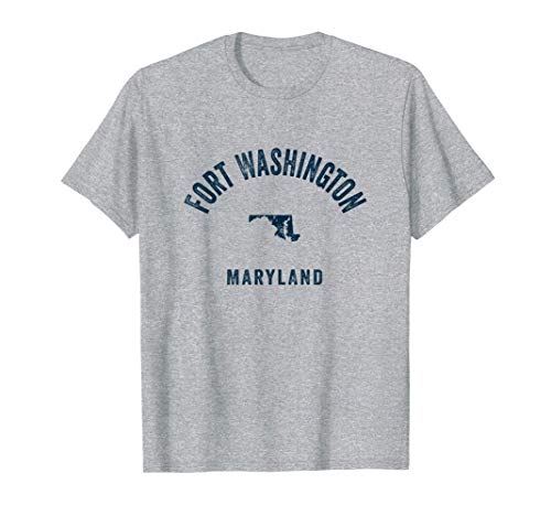 Fort Washington Maryland MD Vintage 70s Sports Navy Print T-Shirt