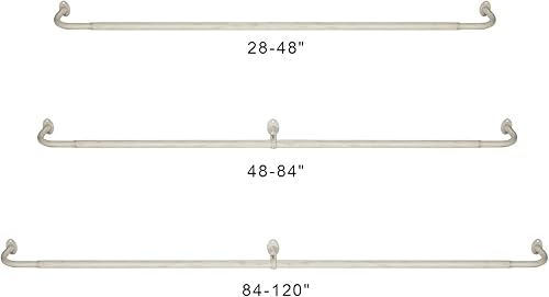 Miniatura 6 de Paquete de 2 barras de cortina, cortinero envolvente envolvente para ventana individual de 34 pulgadas, barra telescópica de 28-48 pulgadas, bronce
