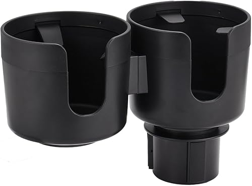 Miniatura 1 de JSCARLIFE Expansor de doble portavasos para automóvil, adaptador de portavasos ajustable 2 en 1 con organizador de aperitivos, se adapta a la