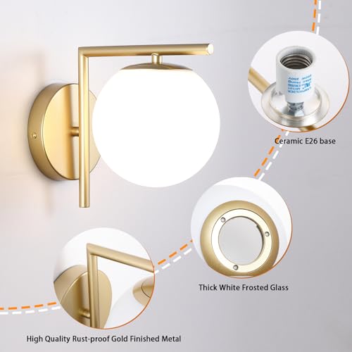 Yuniexuber WS-20-G-2 Gold Mid Century Wall Sconces Set Of Two,Modern Sconces Wall Lighting Decor thumb #5