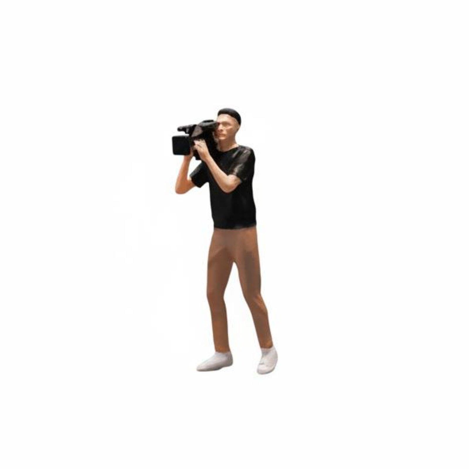 SECRET DESIRE 1:64 Scale Reporter Figures Realistic Scene News Crew Model Set Hand Painted News Reporter Figure for Collectors, Dioramas Black Male Photographer-image-42