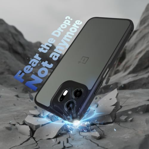 Image of RIGGEAR Shockproof Sleek Hybrid Armor Back Cover Case for OnePlus N6 5G (Clear PC + Black TPU Bumper)