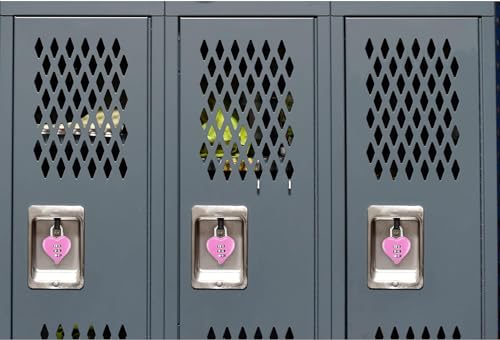 Image of Pink Combination Lock, Heart Shape 3 Digital Password Padlock, Mini Outdoor Combo Gate Lock for School Gym Locker, Fence Gate, Toolbox, Employee Hasp Locker Combination Padlocks Hasps