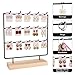 shidaishiye Earring Display Stand for Selling, Wood Earring Rack Tower Display Holder Stand (3 Tier,15 Hooks, Black)