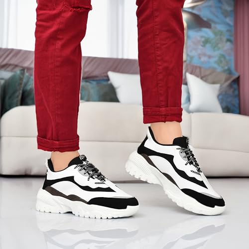 Image of SUSON Women's Synthetic Leather Sneakers Shoes