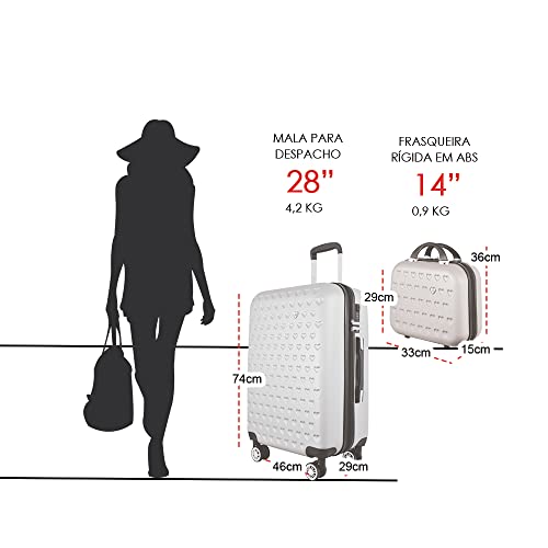 Kit Mala Rígida Grande 360º com TSA mais Frasqueira - Gladiador C1G (Rose Gold)