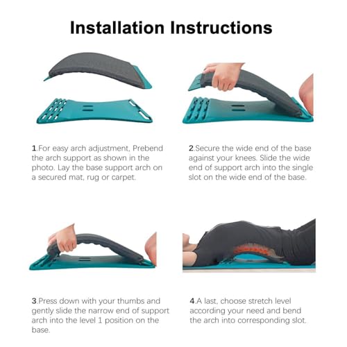 METCLARINDA Maca nas costas para alívio da dor lombar, biscoito ajustável nas costas, massageador pa