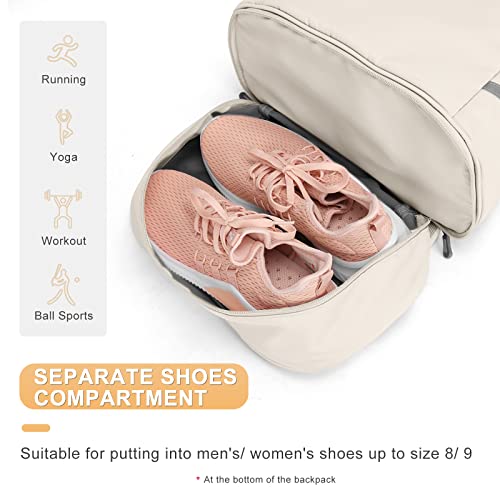 coofay Gym Backpack For Women Waterproof Backpack With Shoe Compartment Lightweight Travel Backpack Sports Backpacks Large Gym Bag