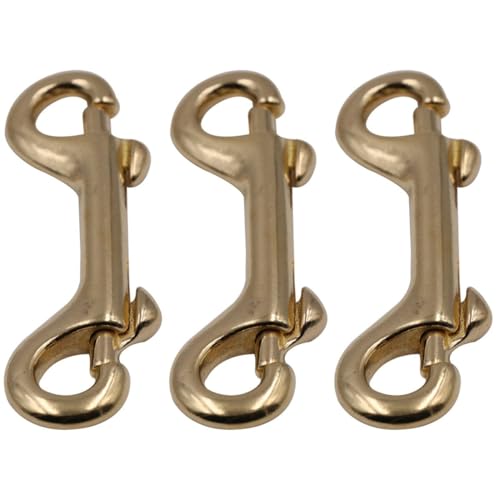 VILLCASE Carabiner Hook, Snap Hooks Brass Double Ended Bolt Trigger Chain Clips 3.5 Inch for Diving Pet, Bag, Keychains - Image 2