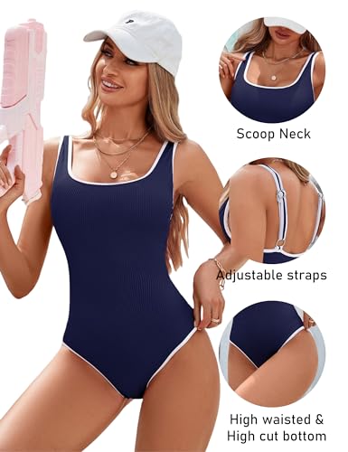 image for BMJL Women's One Piece Swimsuit Sports Adjustable Strap Bathing Suit C