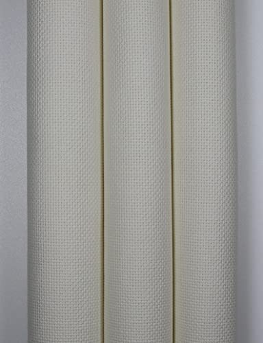 Image of KCS 3 pc of 15 inch x 18 inch Counted Cross Stitch Cotton Aida Cloth Needlework Rolled Fabric Box,18CT,Antique White