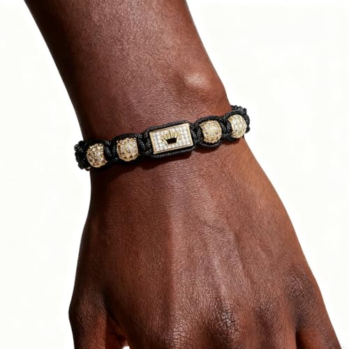 Pulsera ajustable trenzada de cuentas 8mm miniatura 2