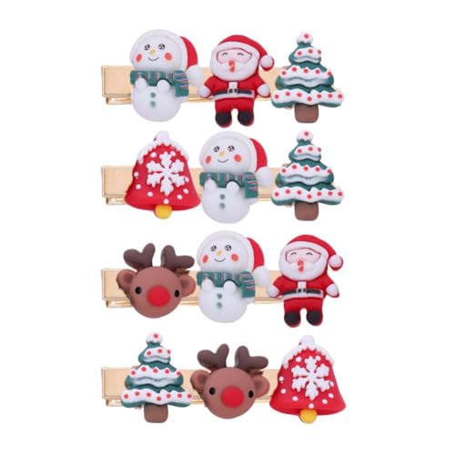 クリスマスヘアクリップ 4個 クリスマス スノーフレーク トナカイ ベルツリー ヘアピン かわいいヘアバレッタ 誕生日パーティー用 ホリデー?