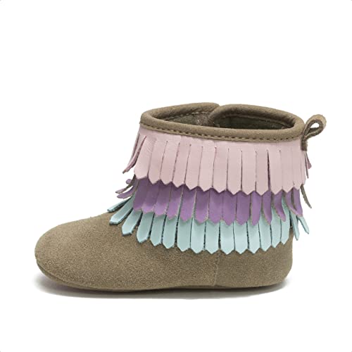 Robeez First Kicks Baby Boots High Top Shoe Fringe Boots Rust - 6-9 Months #TOP1