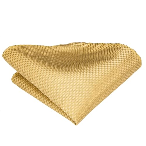 Juego de corbata y pulsera de seda dorada para hombre miniatura 4