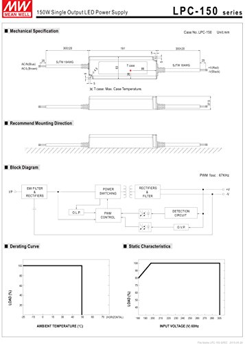 [PowerNex] Mean Well LPC-150-350 430V 350mA 150W Single Output LED Power Supply2