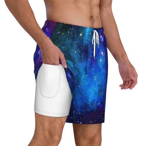 Short de bain pour homme à séchage rapide imprimé galaxie - 3
