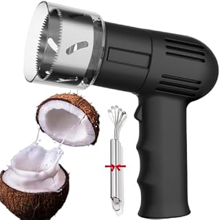 Herramienta de abridor de coco eléctrico, 2000 mAh recargable de acero inoxidable con mango antideslizante, removedor portátil de cáscara de coco para tiendas y restaurantes