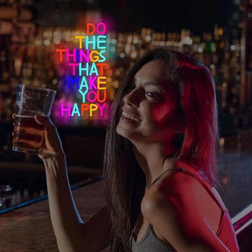 Image of Do The Things That Make You Happy Neon Sign For Classroom Decor LED Classroom Lighting Wall Art Decor Holiday Birthday Gift