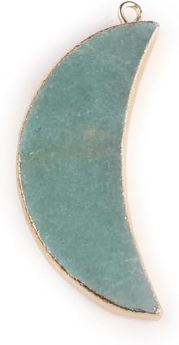 Miniatura 3 de LE SKY 4 colgantes de piedra natural en forma de luna, piedra de ágata de cristal curativo para hacer joyas y collares, Piedra Ágata, no conocido