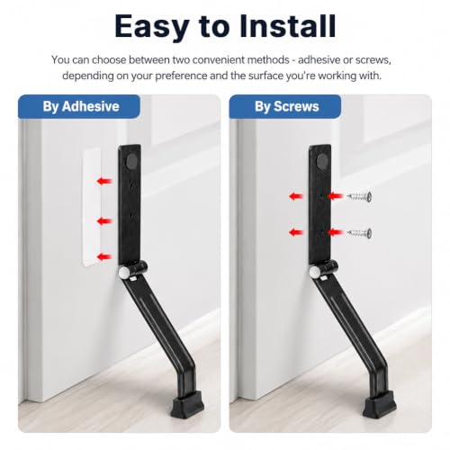 Image of HASTHIP Metal Kickdown Door Stopper for Home Heavy Flip Down Gate Stop