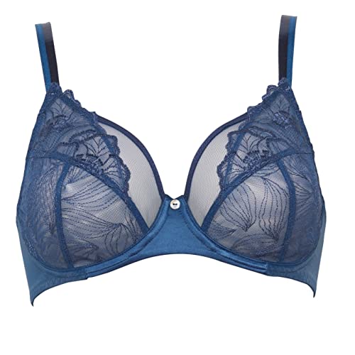 Maison Lejaby Sujetador Flora para Mujer, Azul Medianoche, XS, Azul Oscuro, XS