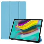 SATURCASE Case for Samsung Galaxy Tab S5e 10.5 SM-T720 T725, PU Leather Flip Foldable Folio Stand Protective Tablet Cover with Auto Sleep/Wake Function (Sky Blue)