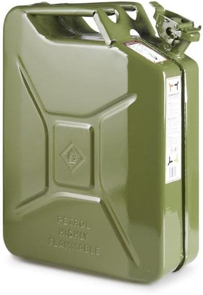 Oipps Invopak 20 Litre Metal Jerry Can, UN Approved Can for Petrol, Diesel, Fuel in Green