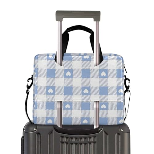 Maletín portátil para laptop 15.6 pulg con asa y correa gris azul miniatura 3