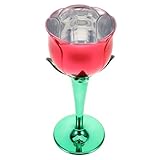 MOTHNUR Kunststoff Weingläser im Roséblumen Design für Hochzeiten Partys und Besondere Anlässe Leicht zu Reinigen und Wiederverwendbar Perfektes Trinkzubehör für Drinnen