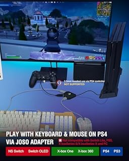 Joso Keyboard and Mouse Adapter for Nintendo Switch, Switch Keyboard Adapter for Playing Fortnite, Apex, FPS, RTS, Plug and Play Mouse Converter for Xbox One/PS4 Support Custom Key Mapping