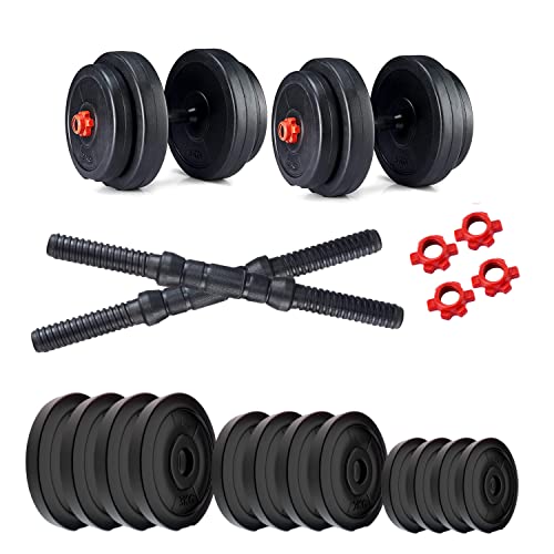 Image of Kore Pvc 24 Kg (1 Kg X 4 + 2 Kg X 4 + 3 Kg X 4) Combo 16 Dumbbells Set, Multicolor