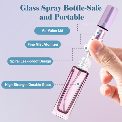 5pcs Portable Perfume Travel Refillable, 10ml Glass Perfume Bottles Empty, Leakproof for Cologne Bottle Refillable, Perfume Atomizer Travel With Perfume Decanter Kit2