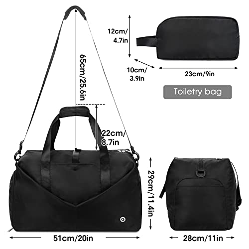 Ceneda GYM BAG 20 Inch Gym Duffel Bag With Wet Pocket Shoes Compartment Portable Overnight Weekender Bag Travel Bag Yoga Bag For Women thumb #4