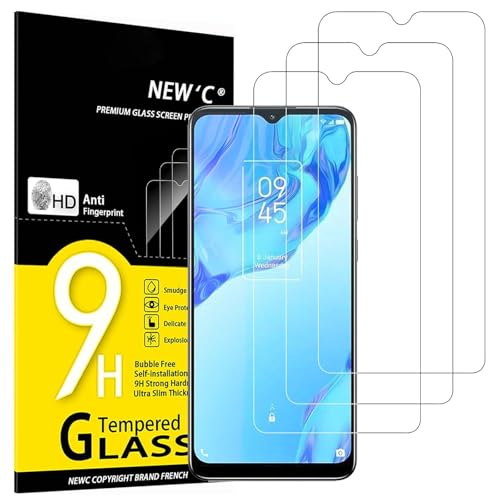 NEW'C 3 Piezas, Protector Pantalla para TCL 20B (6,52 Pulgadas), Cristal templado, Sin Burbujas, Dureza 9H, 0.33 mm Ultra Transparente, Ultra Resistente