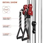 Mikolo Wall Mount Cable Station, Cable Crossover Machine with Dual Pulley System and 18 Adjustable Positions for Home Gym Fitness Equipment - Image 4
