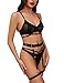 Ojostern Strappy Lingerie for Women Sexy Lingerie Set for Women with Black Lace with Garter Belt Ropa Interior Femenina M