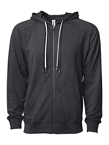 Independent Trading Co. - Icon Lightweight Loopback Terry Full-Zip Hooded Sweatshirt - SS1000Z - 2XL - Charcoal Heather