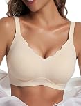 Bresdk Wireless Bra Womens Bras Seamless Jelly Bra Non Wired Bras for Women UK Soft Support Everyday Bra Comfortable Ladies T Shirt Bra(Beige,M)